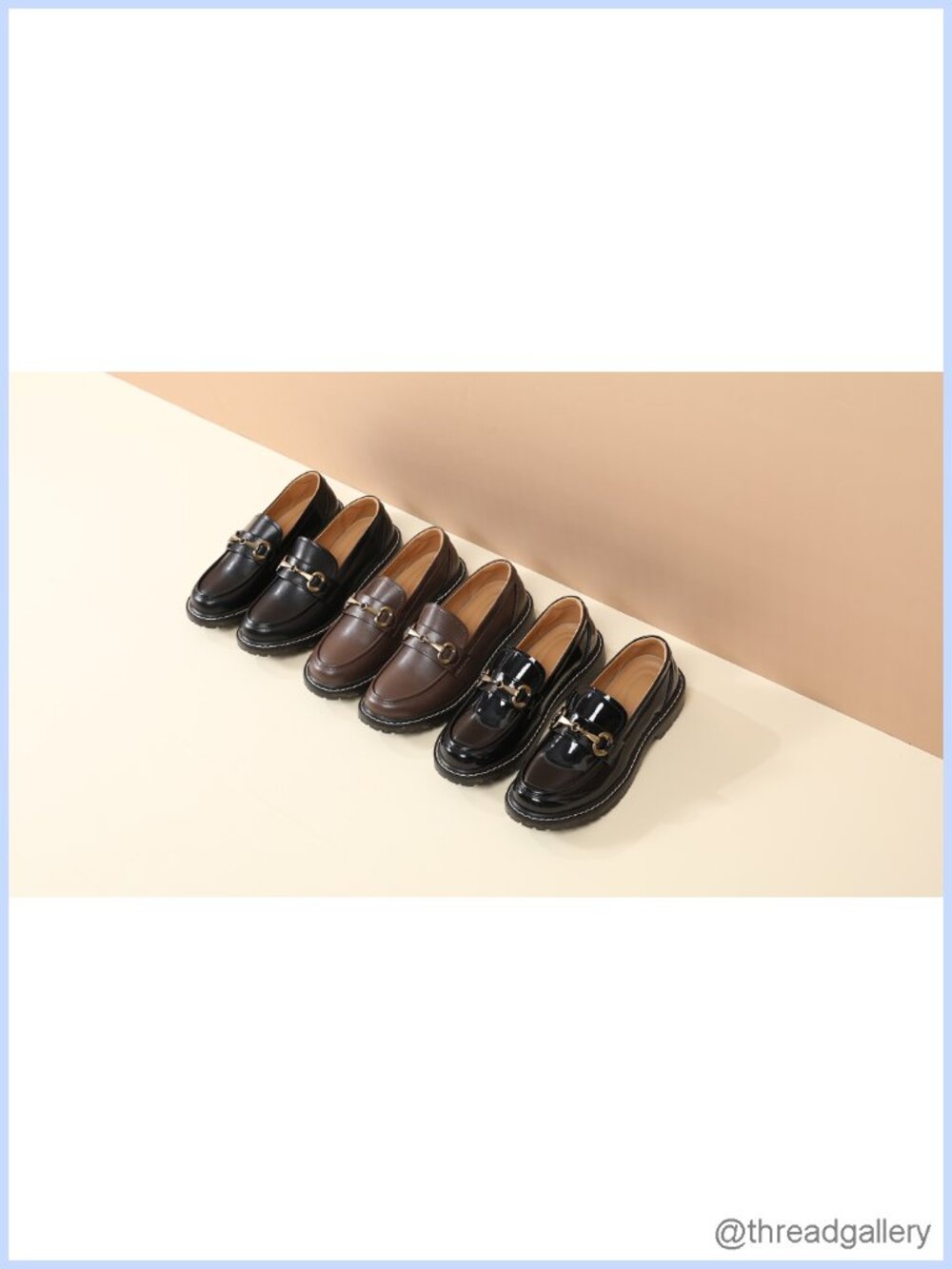 IUY Faux Leather Chunky Lug Sole Horsebit Loafers Work Shoes - Picture 6 of 6
